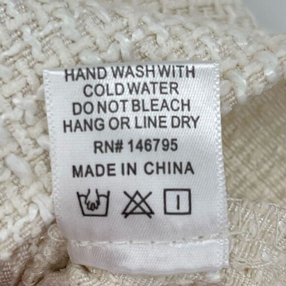 4Sienna Esma Pleated Textured Tweed Mini A-Line Skater Skirt Ivory Women XS - Picture 10 of 10